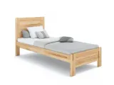 Дерев'яне Ліжко Люкс Еко 90 х 200 см натурального кольору, матеріал - бук зрощений/цільний (загальний вигляд фон білий)