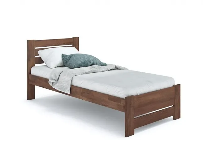 Кровать Каролина Еко 90 х 200 см цвета орех, материал - бук срощенный/цельный (общий вид)