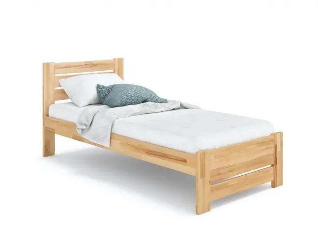 Ліжко Кароліна Еко 90 х 200 см натурального кольору, покриття лак, матеріал - бук зрощений/цільний (загальний вигляд)