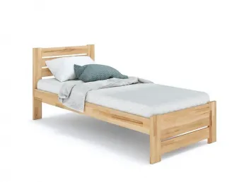 Ліжко Кароліна Еко 90 х 200 см натурального кольору, матеріал - бук зрощений/цільний (загальний вигляд фон білий)