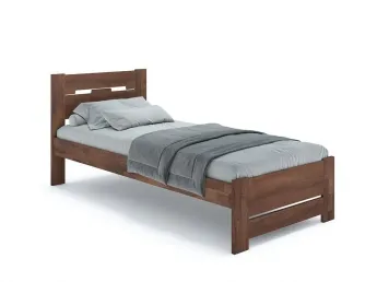 Ліжко Селена Еко 90 х 200 см кольору горіх, матеріал - бук зрощений/цільний (загальний вигляд)