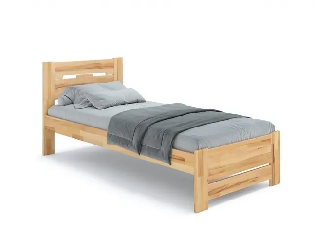 Ліжко Селена Еко 90 х 200 см натурального кольору, покриття лак, матеріал - бук зрощений/цільний (загальний вигляд)