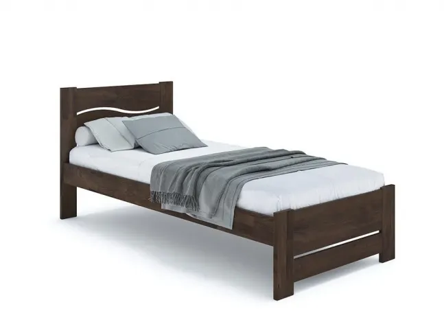 Кровать Венеция Еко 90 х 200 см цвета венге, материал - бук срощенный/цельный (общий вид)