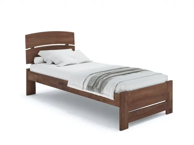 Кровать Жасмин Еко 90 х 200 см цвета орех, материал - бук срощенный/цельный (общий вид)