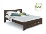 Купить Кровать Каролина Еко цвета венге, материал - срощенный/цельный бук + Матрас Айриш Кокос 1600х2000 (общий вид)