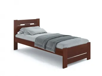 Ліжко Селена Еко 90 х 200 см кольору горіх, покриття лак, матеріал - бук зрощений/цільний (загальний вигляд)