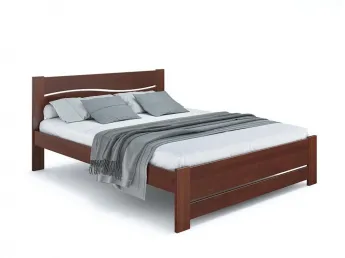 Ліжко Венеція Еко кольору горіх, покриття лак, матеріал - бук зрощений/цільний (загальний вигляд)