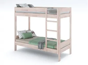 Двоярусне ліжко Шипіт кольору беж, матеріал - бук зрощений (загальний вид)