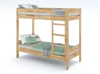 Двоярусне ліжко Шипіт натурального кольору, матеріал - бук зрощений (загальний вид)