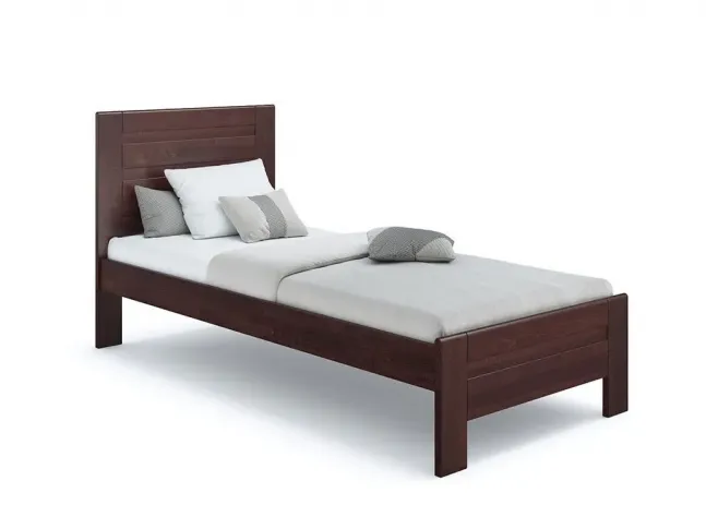 Ліжко Люкс Еко 90 х 200 см кольору венге, покриття лак, матеріал - бук зрощений/цільний (загальний вигляд)