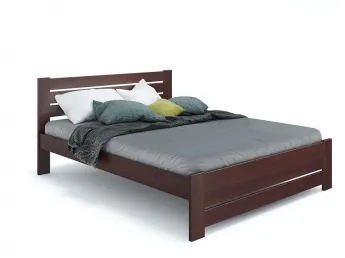 Ліжко Кароліна Еко кольору венге, покриття лак, матеріал - бук зрощений/цільний (загальний вигляд)