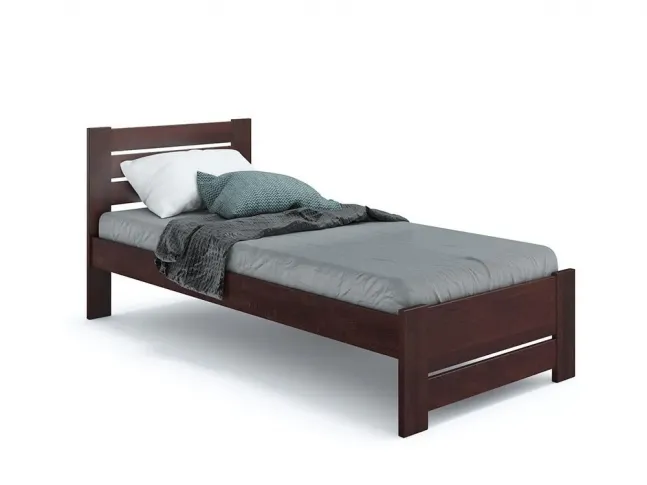 Ліжко Кароліна Еко 90 х 200 см кольору венге, покриття лак, матеріал - бук зрощений/цільний (загальний вигляд)