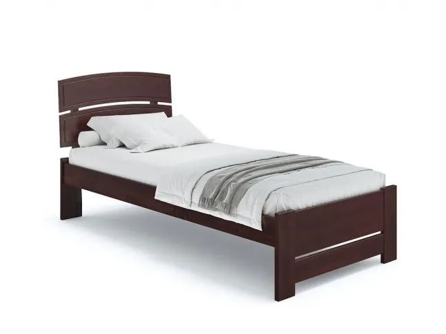 Ліжко Жасмін Еко 90 х 200 см кольору венге, покриття лак, матеріал - бук зрощений/цільний (загальний вигляд)