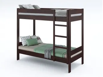 Двоярусне ліжко Шипіт кольору венге, покриття - лак, матеріал - бук зрощений (загальний вид)