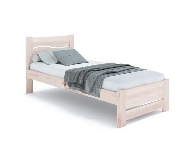 Кровать Венеция Еко 90 х 200 см цвета беж, материал - бук срощенный/цельный (общий вид)