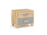 Тумбочка прикроватная Rainbow натурального/серого цвета, материал сращенный/цельный бук (общий вид)