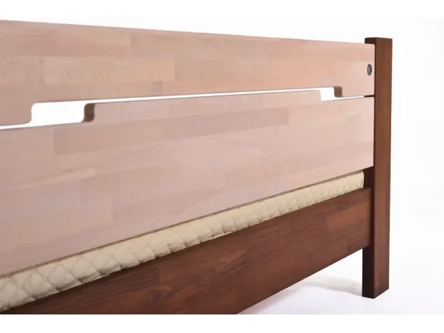 Ліжко Селена коричневого і білого кольорів, матеріал - зрощений бук (вигляд ззаду)