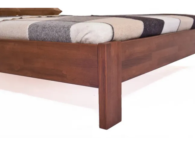 Ліжко Селена коричневого і білого кольорів, матеріал - зрощений бук (вигляд з кута)