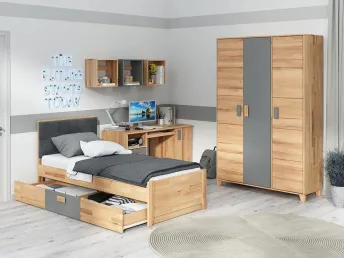 Купити Дитячу Rainbow Lite натурального\сірого кольору, зрощений\цільний бук, покриття лляна олія\лак (загальний вид)