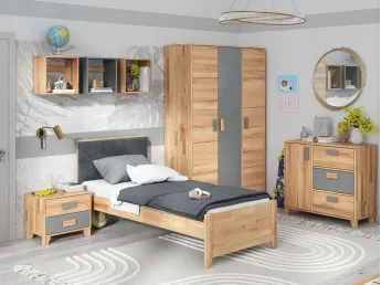 Купить Детскую Rainbow Soft натурального\серого цвета, срощенный\цельный бук, покрытие льняным маслом\лаком (общий вид)