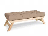 Лавка ALLEGRO натурального кольору, матеріал - бук цільний, колір тканини - бежевий (загальний вигляд)
