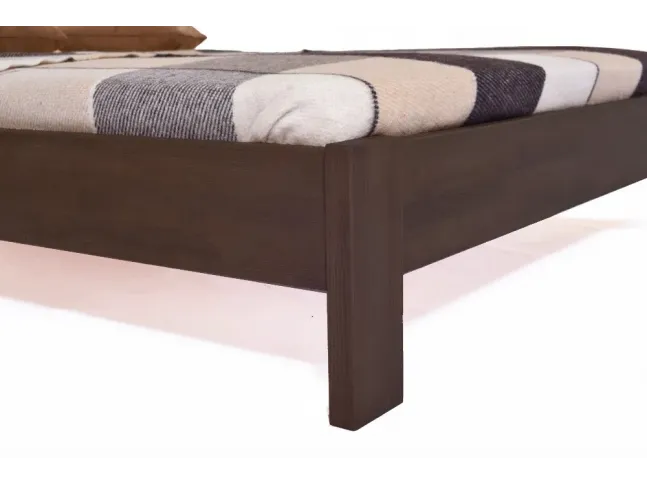 Ліжко Селена темно-коричневого і білого кольорів, матеріал - зрощений бук (вигляд з кута)