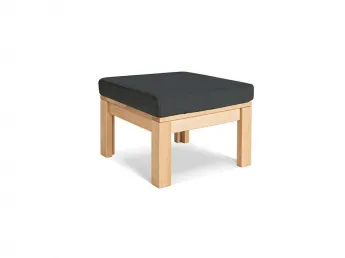 Столик-пуф журнальний MEXICO натурального кольору, матеріал - цільний бук, колір тканини - гранітовий (загальний вигляд )