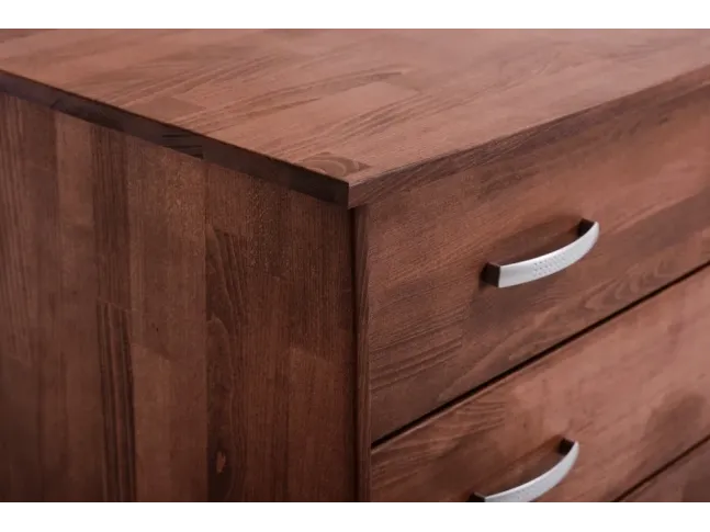 Комод Міледа коричневого кольору, матеріал - зрощений бук (вигляд з кута)