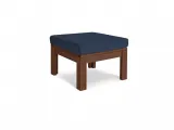 Столик-пуф журнальний MEXICO кольору горіх, матеріал - цільний бук, колір тканини - синій (загальний вигляд)
