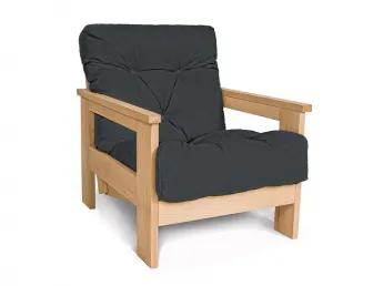 Крісло MEXICO натурального кольору, матеріал - цільний бук, колір тканини - графітовий (загальний вигляд)