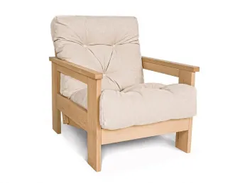 Купить Кресло MEXICO натурального цвета, материал - цельный бук, цвет ткани - кремовый (общий вид)