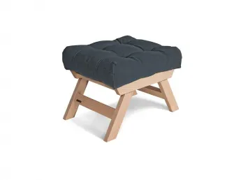 Пуф ALLEGRO натурального кольору, матеріал - цільний бук, колір тканини - графітовий (загальний вигляд)