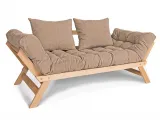 Купить Диван-футон раскладной Allegro натурального цвета, материал - бук цельный, цвет ткани - бежевый (общий вид)