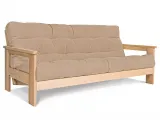 Диван-футон розкладний MEXICO натурального кольору, матеріал - бук цільний, колір тканини - бежевий (загальний вигляд)