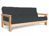 Диван-футон розкладний MEXICO натурального кольору, матеріал - бук цільний, колір тканини - графітовий (загальний вигляд)