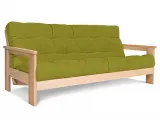 Диван-футон розкладний MEXICO натурального кольору, матеріал - бук цільний, колір тканини - зелений (загальний вигляд)