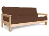 Диван-футон розкладний MEXICO натурального кольору, матеріал - бук цільний, колір тканини - коричневий (загальний вигляд)