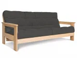 Диван-футон розкладний MEXICO натурального кольору, матеріал - бук цільний, колір тканини - попільний (загальний вигляд)