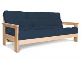 Диван-футон розкладний MEXICO натурального кольору, матеріал - бук цільний, колір тканини - синій (загальний вигляд)