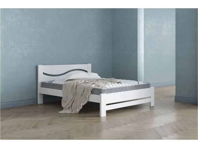 Ліжко Венеція "плюс" білого кольору лак, матеріал - бук зрощений (вигляд в інтер'єрі)