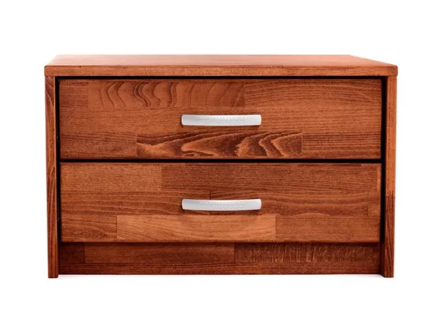 Тумбочка Лучана світло-коричневого кольору, матеріал - зрощений бук (вигляд спереду).