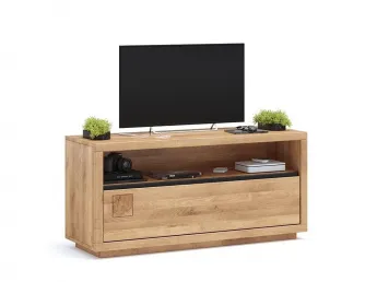 ТВ-тумба Франкфурт Вуд I натурального кольору, матеріал - дуб зрощений\цільний (загальний вигляд)