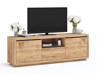 ТВ-тумба Франкфурт Вуд II натурального кольору, матеріал - дуб зрощений\цільний (загальний вигляд)