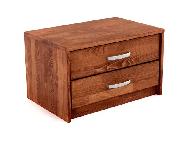 Тумбочка Лучана світло-коричневого кольору, матеріал - зрощений бук (вигляд з кута).