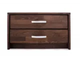 Тумбочка Лучана темно-коричневого кольору, матеріал - зрощений бук (вигляд спереду).