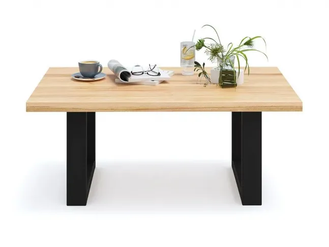 Стіл журнальний Франкфурт Вуд натурального кольору, матеріал - зрощений/цільний бук (вигляд зпереду)