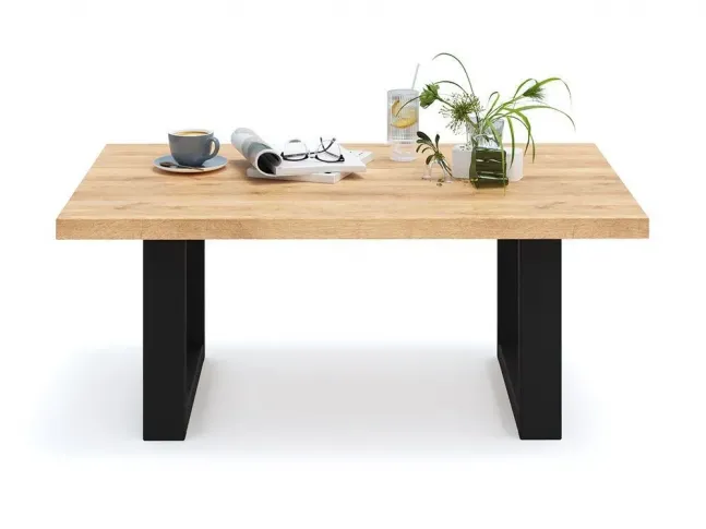 Стіл журнальний Франкфурт Вуд натурального кольору, матеріал - зрощений/цільний дуб (вигляд зпереду)