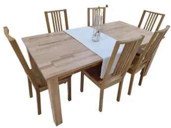 Стіл Тандем натурального кольору, зрощений бук (загальний вигляд)