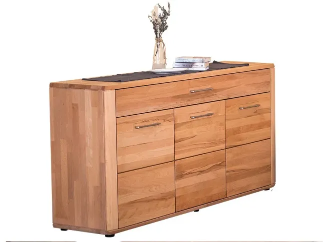 Комод Ніколь 3 дверний натурального кольору, матеріал зрощений/цільний бук (загальний вигляд)