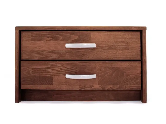 Тумбочка Лучана коричневого цвета, материал - срощенный бук (вид спереди)